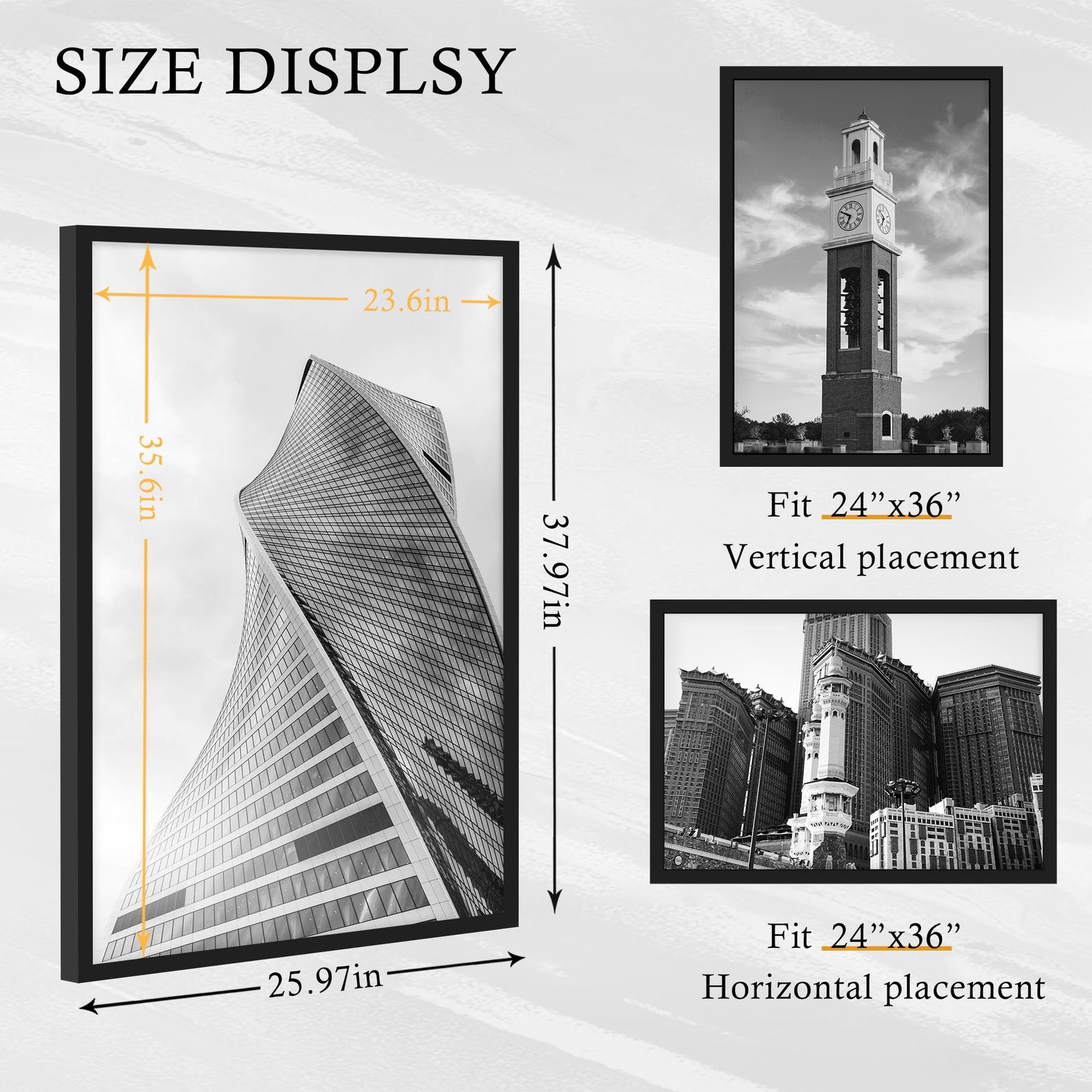 24x36 Poster Frame 2 Pack, Black Poster Frames 24 x 36 inches for Pictures an... gallery