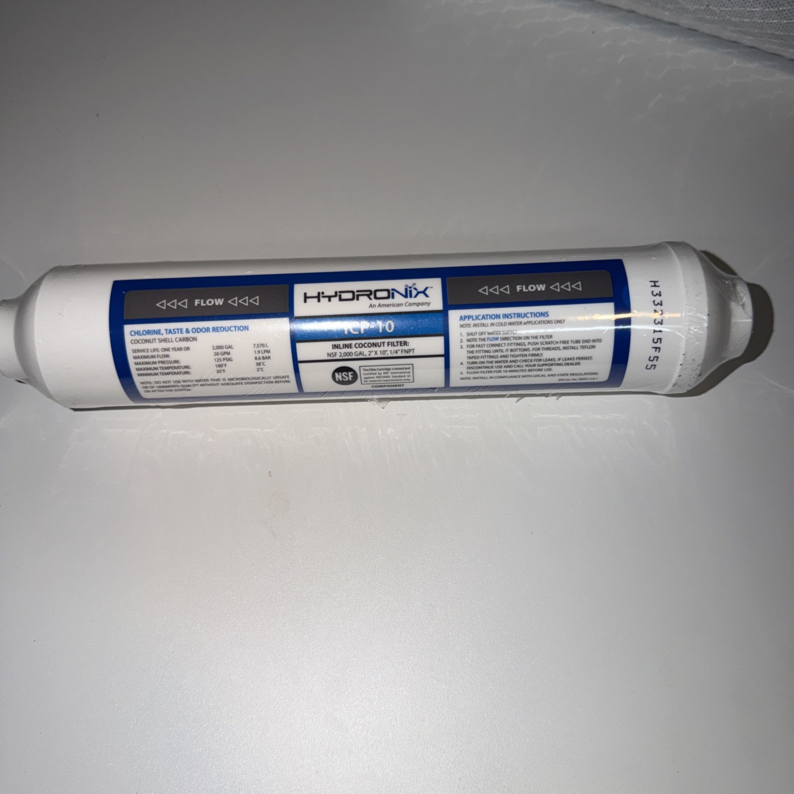 RO Post Polishing Fridge Ice Inline Coconut GAC Water Filter, 2000 Gal, 1/4" NPT gallery