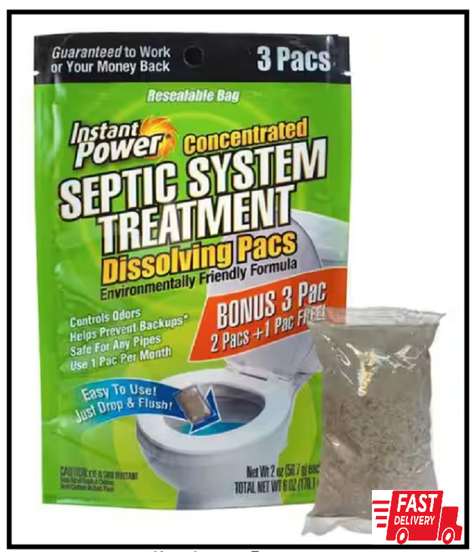 Septic System Treatment Dissolving, Controls odors, Up to 1500 Gal (Pack of 3) gallery