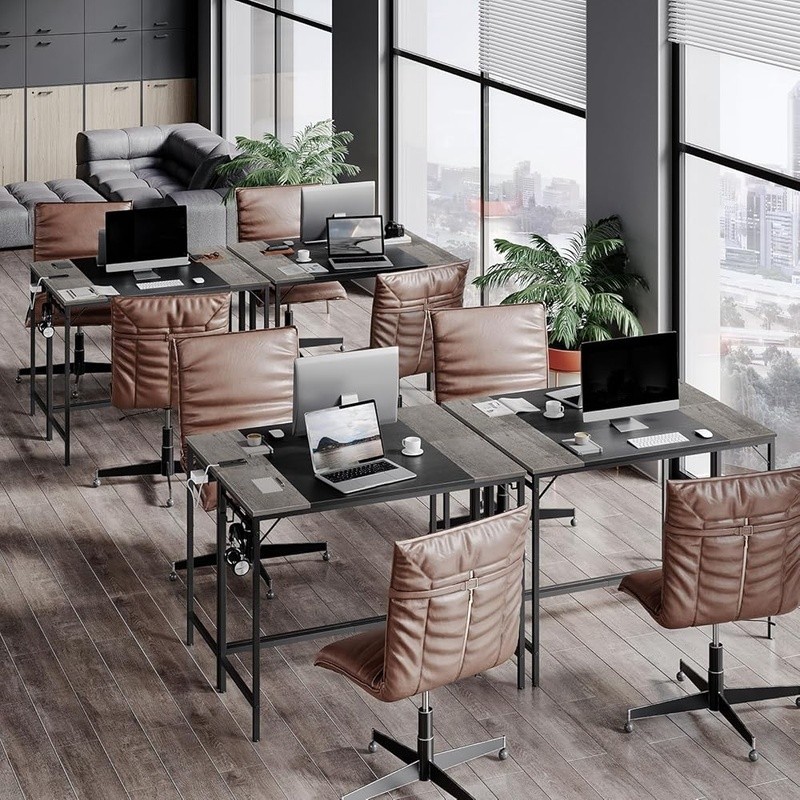 Durable Compact Computer Desk W/ Storage Hooks Home Office Study Gaming New gallery