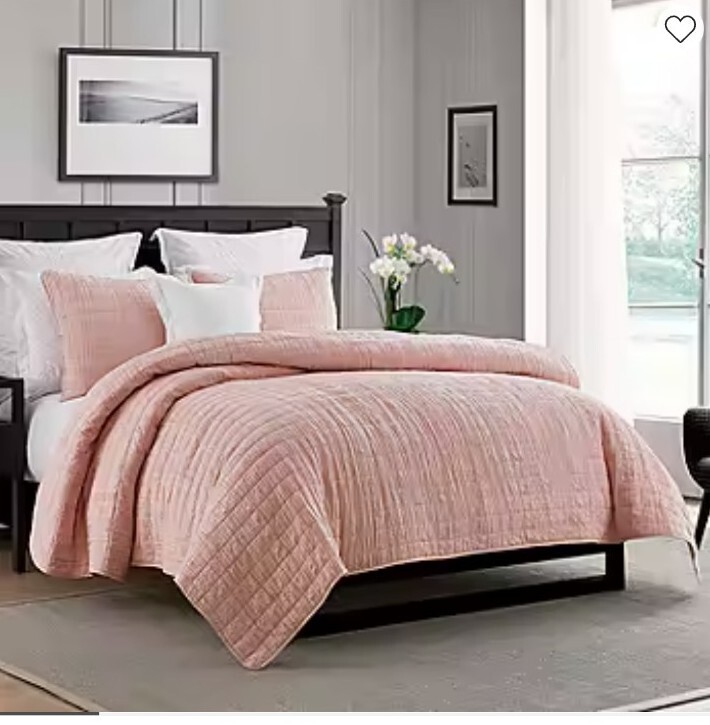 Swift Home Lighweight Oversized Crinkle Quilted Bedspread King/ Cal Kiing Coral gallery