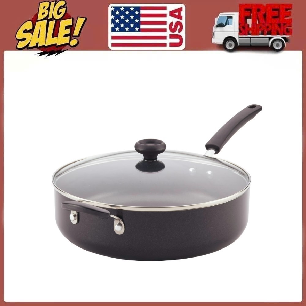 Farberware Easy Clean 6Qt Aluminum Nonstick Covered Jumbo Cooker Chef Pan, Black gallery