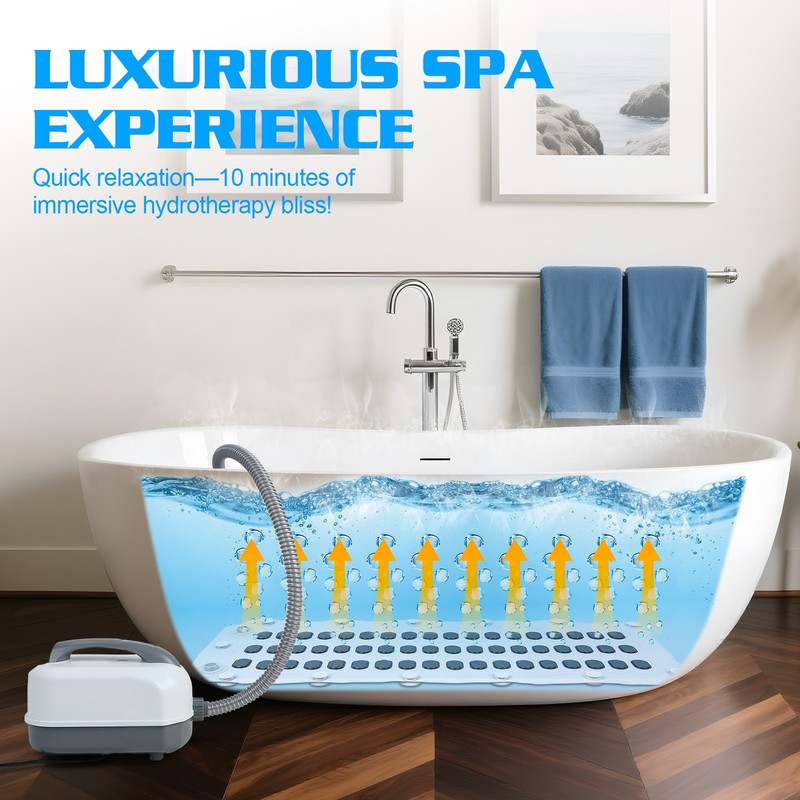 Spa Bubble Bath Machine Adjustable 6 Speed Bubbles Inflatable Pillow Non-slip gallery