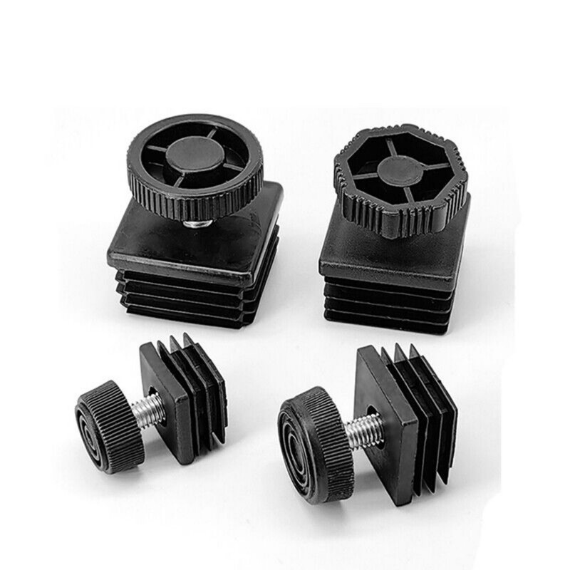 Square Tube Inserts End Caps Adjustable Table Foot Furniture Leveling Feet M6 M8 gallery