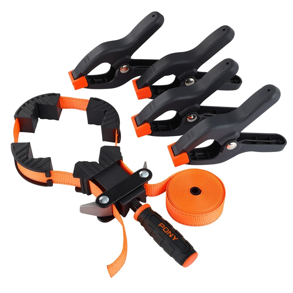 PONY 5-in-1 Band Clamp 4PC 6-2/7" Spring Clamp Frame Clamping Strap Holder Clamp gallery