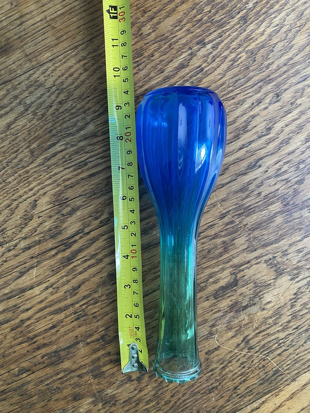 Blue Green Glass Vase Decorative Collector Gift Home Decor gallery