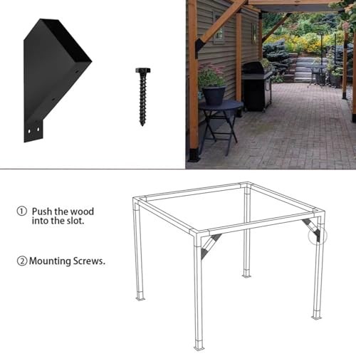 8Pcs 45 Degree Angle Brackets for Pergola Kits - Heavy-Duty Metal Gazebo 8 Pack gallery