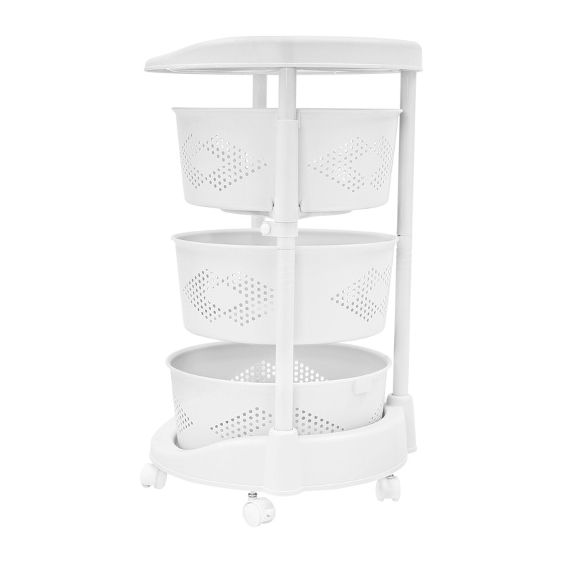 3 Tier Rotating Kitchen Storage Shelf Freestanding Storage Rack Basket Organizer gallery