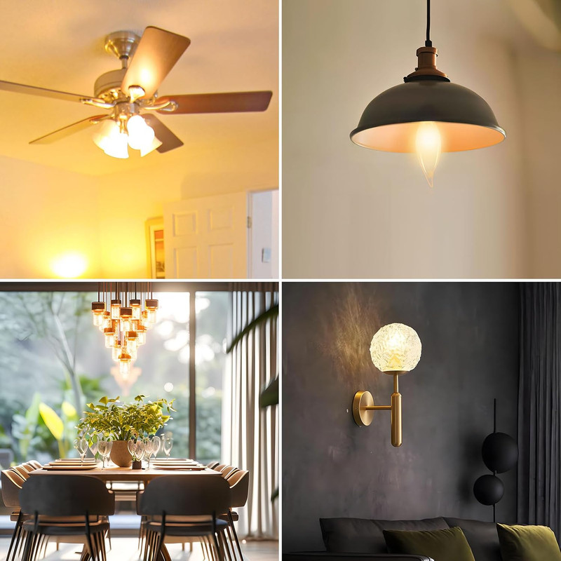 12-Pack E12 Candle Light Bulbs 40W Warm White, CA10 Dimmable Chandelier Light Bu gallery