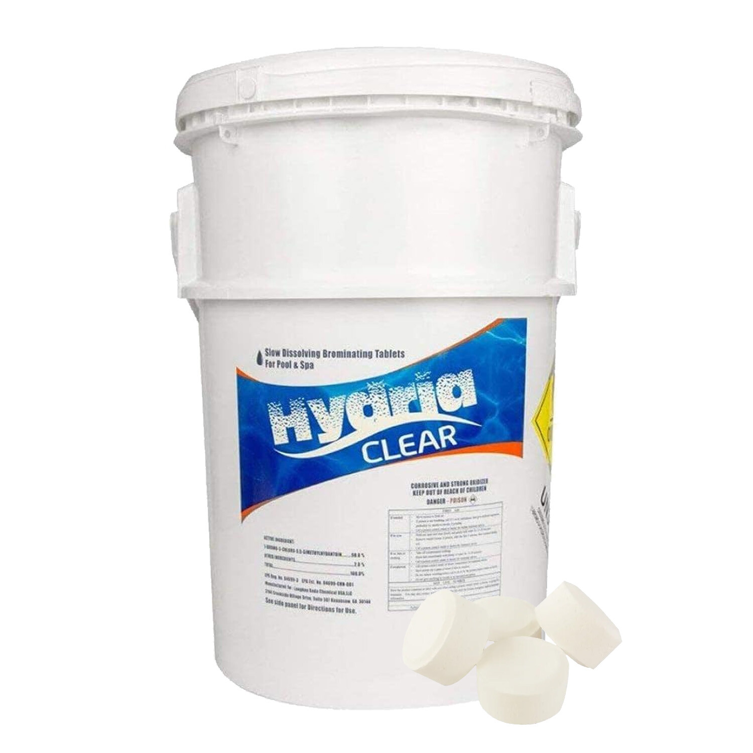 Hydria Clear 1" Swimming Pool & Spa Bromine Sanitizer Tablets - (Choose Size) gallery