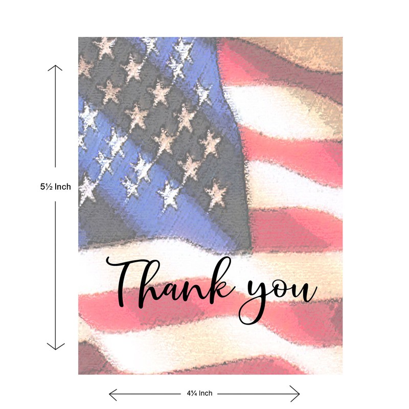 American Flag Custom Note Card Set- 4 1/4 x 5 1/2 in. 10 Boxed Note Cards- 14352 gallery