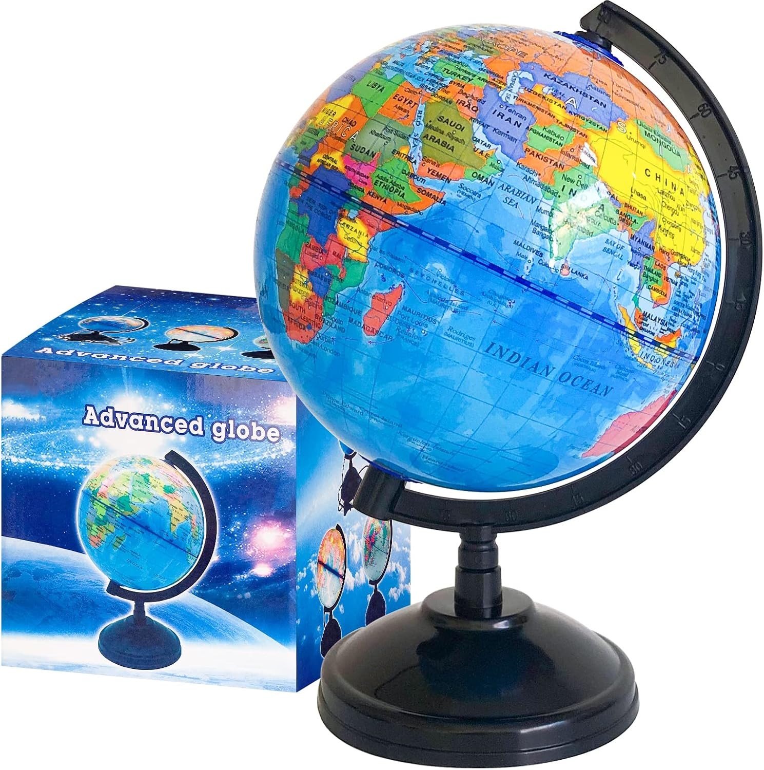 WORLD GLOBE EARTH Map Rotating Geography Ocean Classroom Learning Desktop 6... gallery