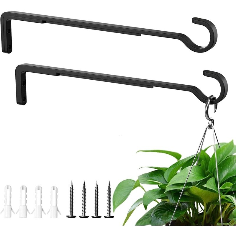 Durable Wall Mount Plant Hanger Rustic Iron Bracket Easy Install Supports 20kg gallery