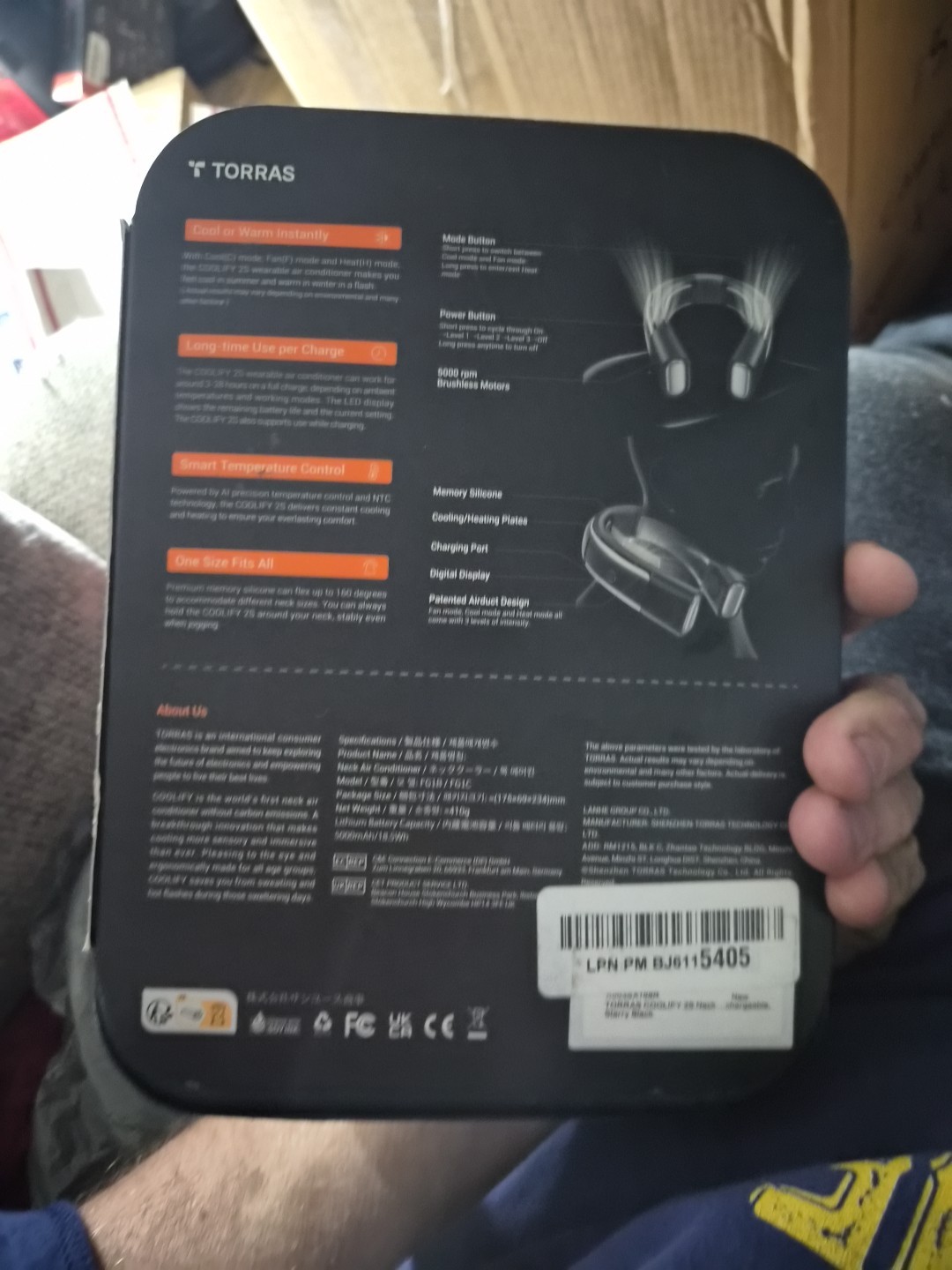 TORRAS - Coolify 2S Smart 3-in-1 Neck Air Conditioner Cooling Heating Fan BLACK gallery