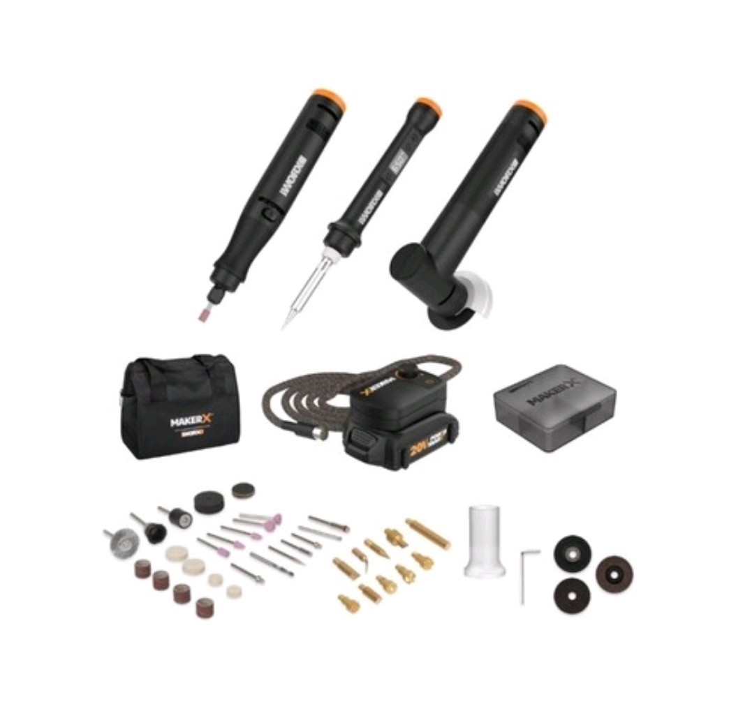 Worx® MakerX® 20V Rotary Tool Combo Kit - 3 Tool Set - Battery Included - WX991L gallery