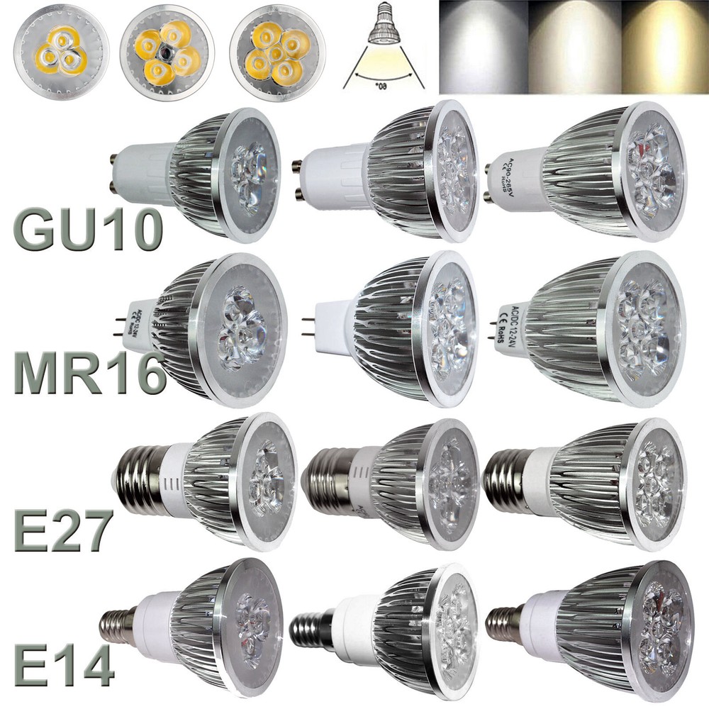 110V 220V Dimmable LED Spotlight Bulbs GU10 MR16 E27 E14 9W 12W 15W Light Lamps