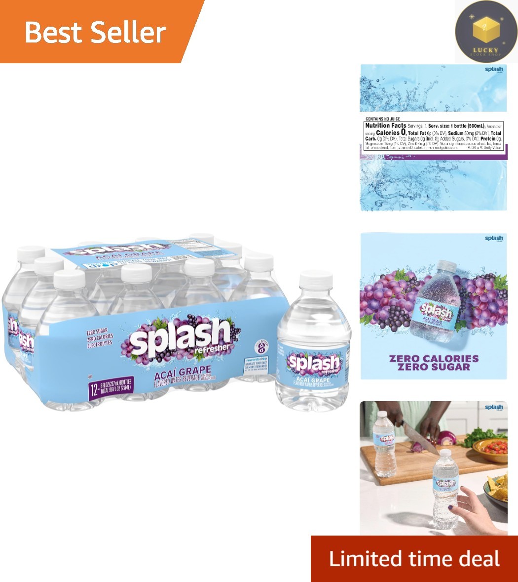 Fruit Infused Acai Grape Water, 8 Oz Bottles, 12 Pack - Perfect for On-The-Go gallery
