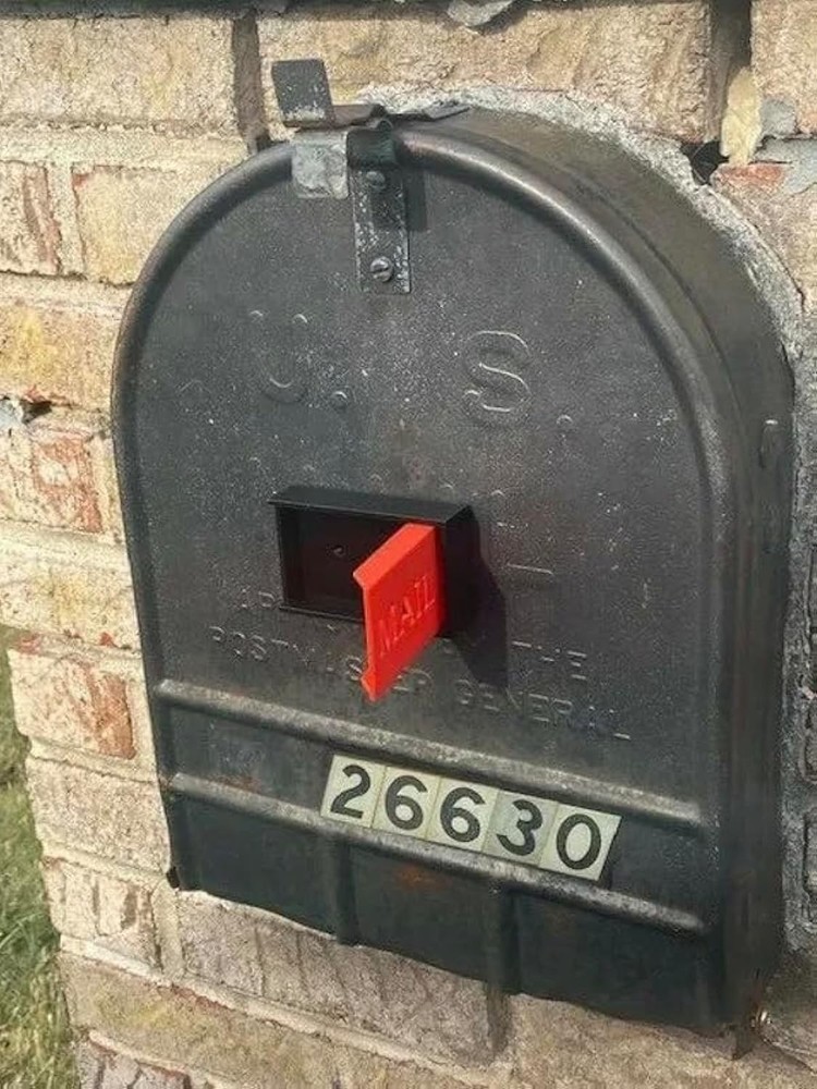 Brick Mailbox Flag - Red All Weather Plastic Flag Kit for Brick or Stone Fron...