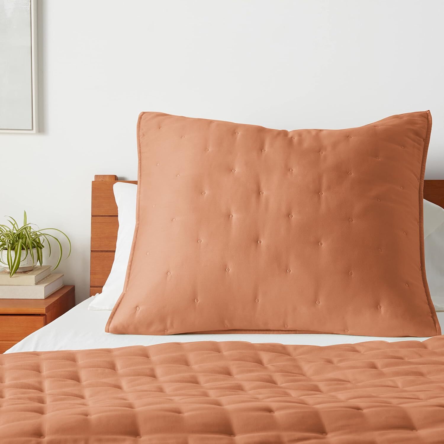 Recycled Polyester & Cotton Blend Quilt Sham, Standard,LIGHT CARAMEL 31.5x31.5IN gallery