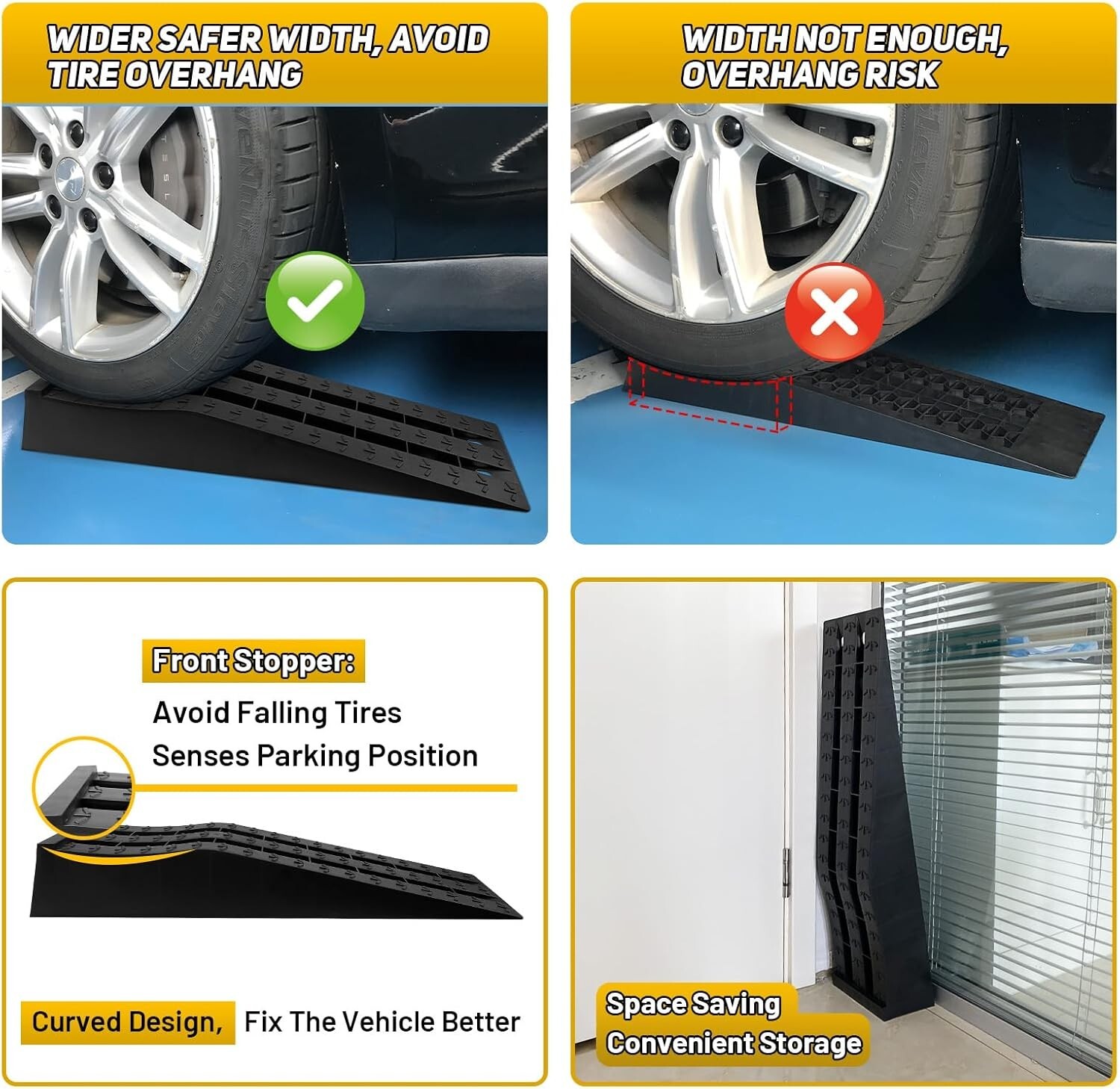 Oil Change Low-Bumper Vehicles Ramps for Low-Profile Car RV Corvette/ Challenger gallery