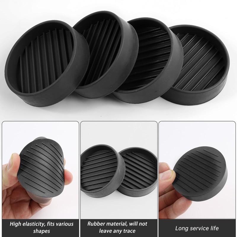 4 Pack Rubber Caster Cups, 2 X 2 Round Rubber Feet for Furniture, Non Slip gallery