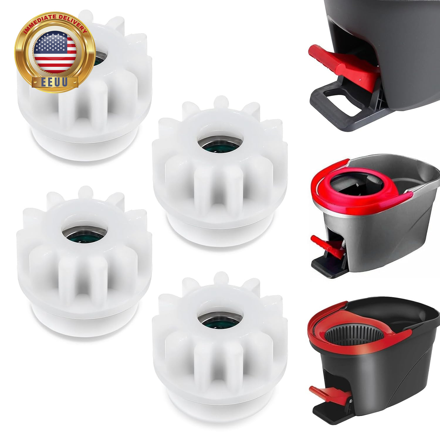 4 Pcs Spin Mop Replacement Parts, Spin Mop Bucket Clutch Bearing Bucket Gear Spr gallery