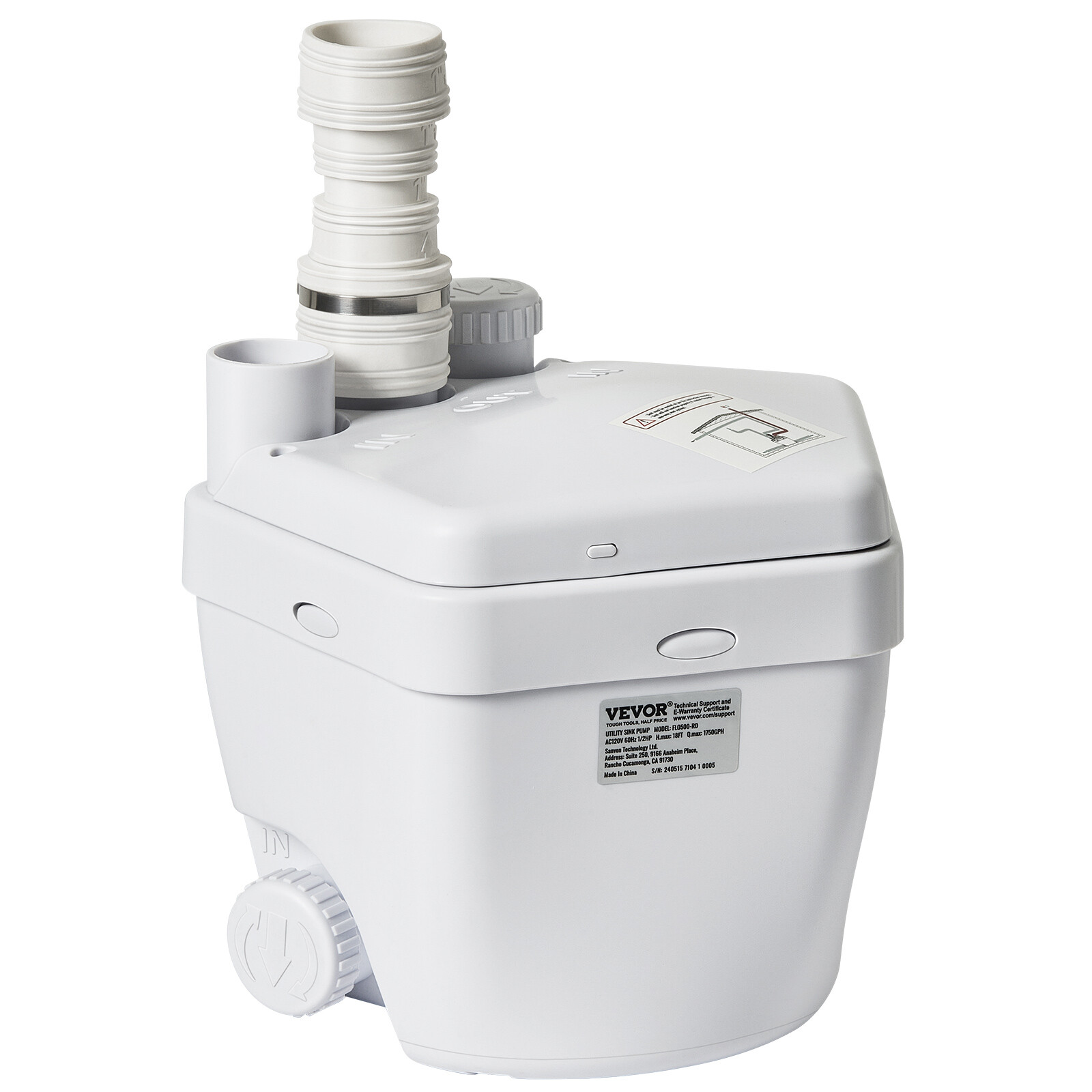 VEVOR Utility Sink Pump Laundry Sink Drain Pump System 1/3 HP 1500 GPH 18ft Head gallery