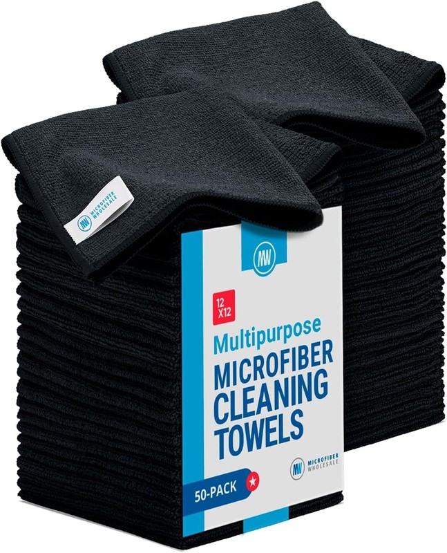 Versatile & Durable 50 Microfiber Cloths - Streak-Free Cleaning, All Surface Use gallery