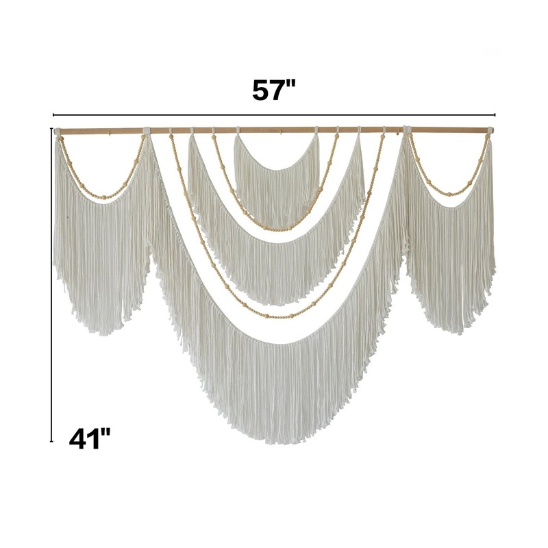 Flber Large Macrame Wall Hanging – Boho Yarn Art Garland with T... USA FAS gallery