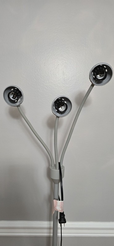 Arcadia Collection pair3Head Adjustable floor lam grey with white plastic shades gallery