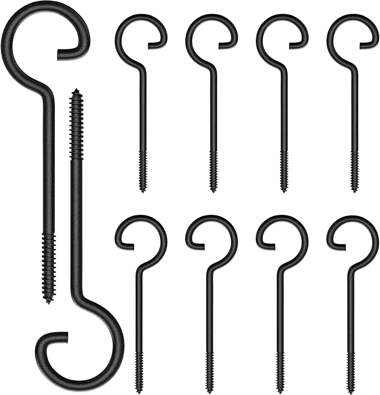 10Pcs Black 6in Rustic Metal Screw-in Ceiling Hooks, 35 lbs Capacity, 10 Count gallery