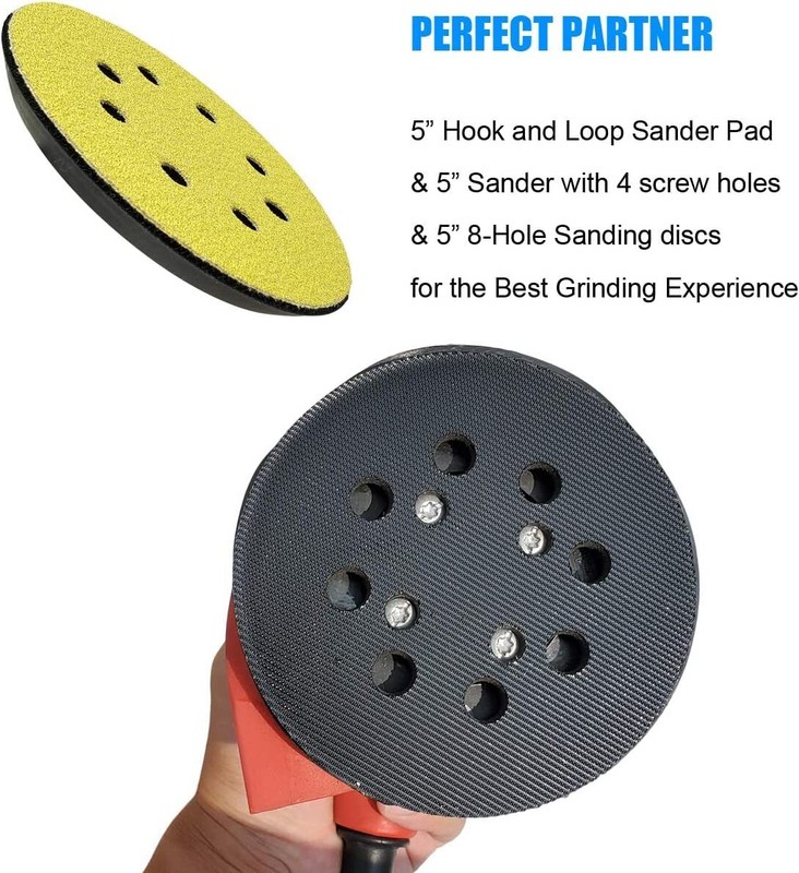 2 Pack 5 Inch 8 Hole Hook-and-Loop Orbital Sander Pad for Ryobi RS290, RS240, gallery