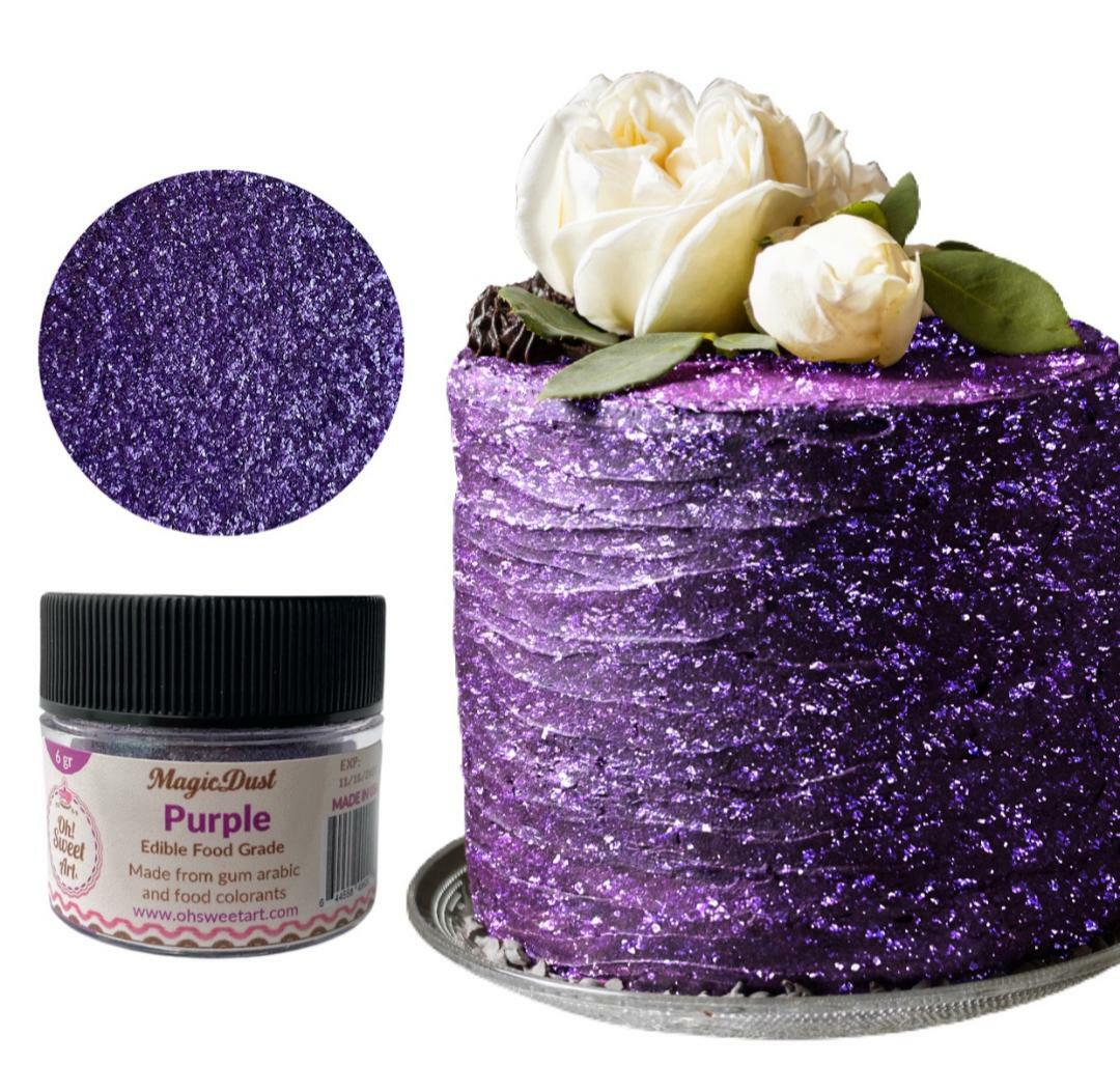 Edible Glitter dust PURPLE ( 6 grams ) Magic dust , Kosher, Gluten free gallery