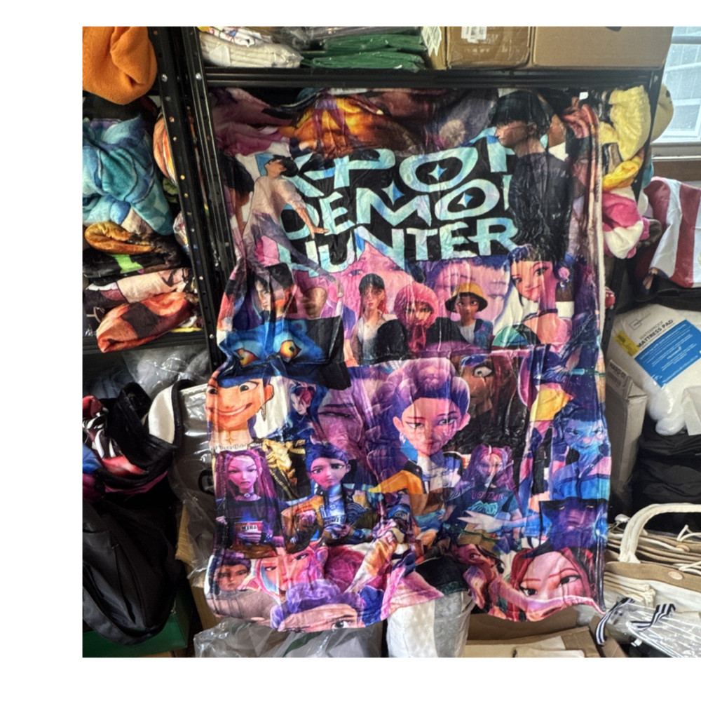 Demon Hunter Anime Multicolor Fleece Throw Blanket Rectangular No Closure