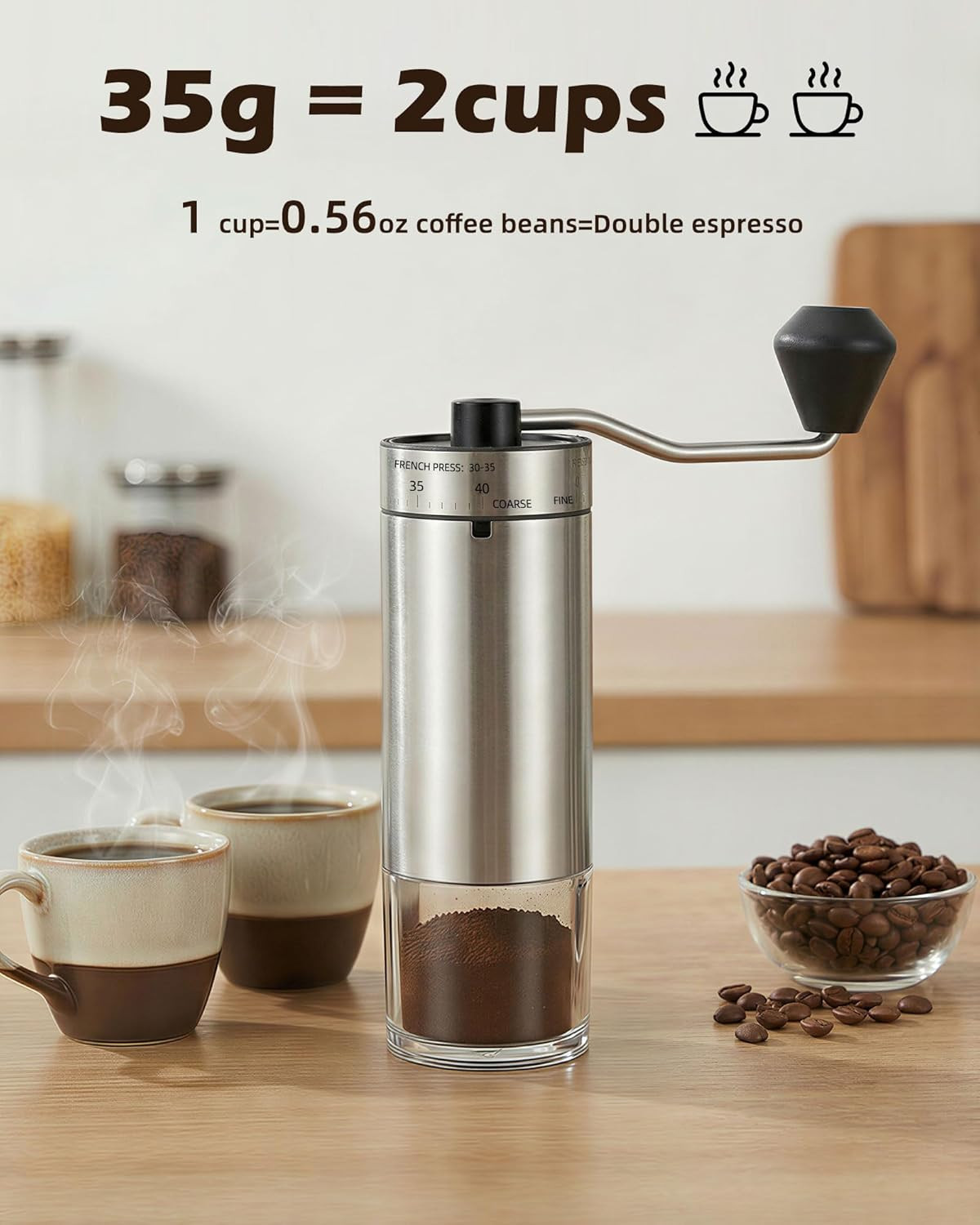 Manual Coffee Grinder with 40 Adjustable Grind Settings with Ceramic Conical Bur gallery