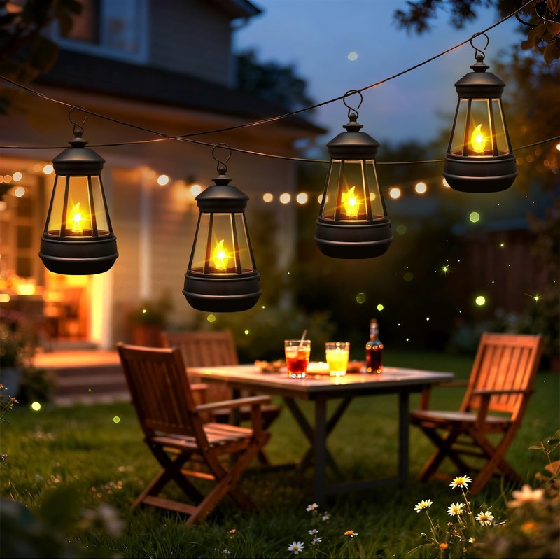 2 Pack Solar Lantern Lights Replacement Waterproof Outdoor Warm White gallery