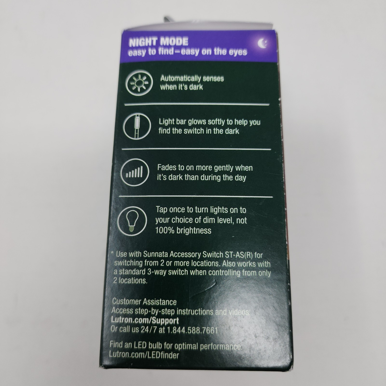 New Lutron DVCLN-153P-WH Diva LED+ Dimmer Night Mode White Single Pole 3Way 150W gallery