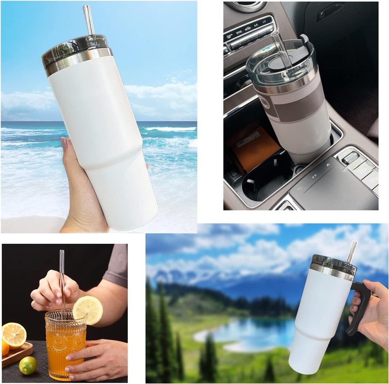 8 Pack Replacement Straws for Stanley 30 40 Oz Adventure Quencher Travel Tumbler gallery
