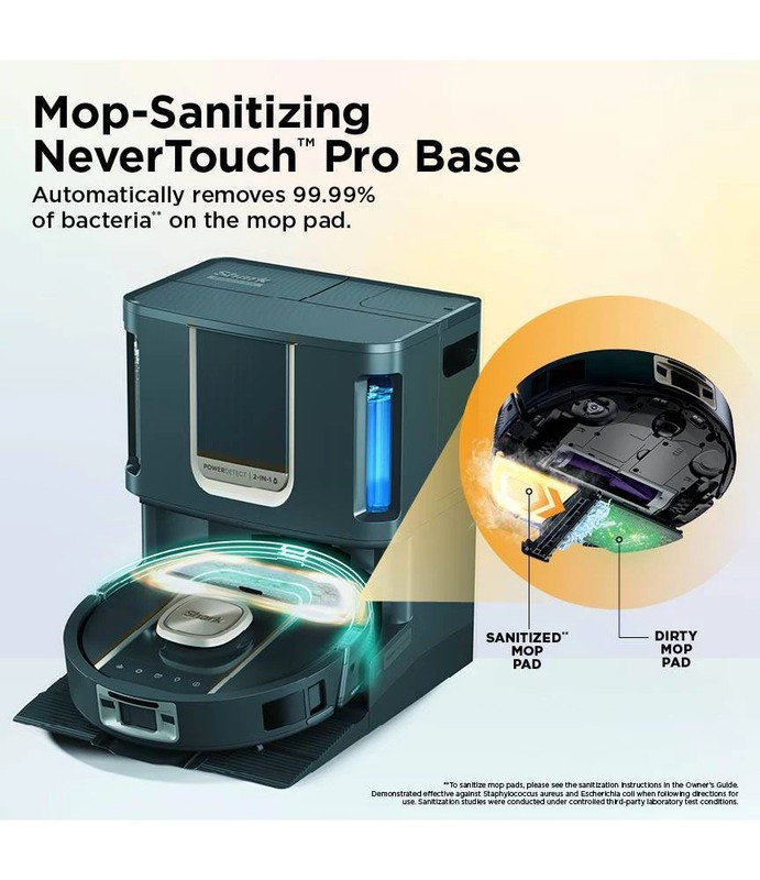 Shark PowerDetect ThermaCharged Robot Vacuum & Mop 2-in-1, NeverTouch Pro gallery