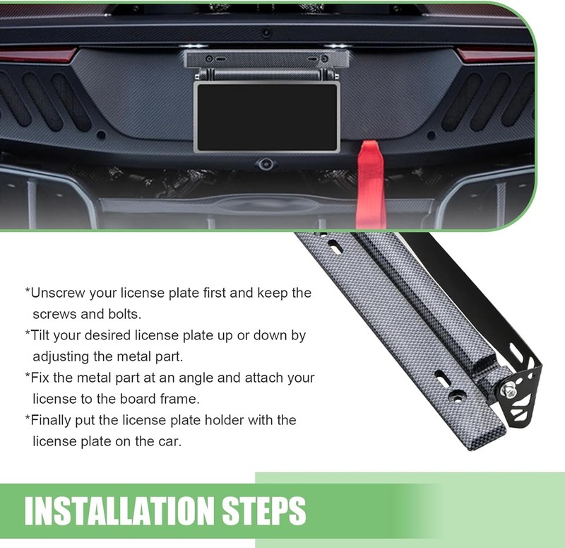 Front License Plate Mount, Adjustable License Plate Relocator Bracket Holder, Fl gallery