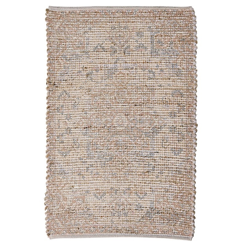 Muted Medallion Area Rug 2x3 Indoor Jute Poly Cotton Blend Cozy Accent Rug New gallery