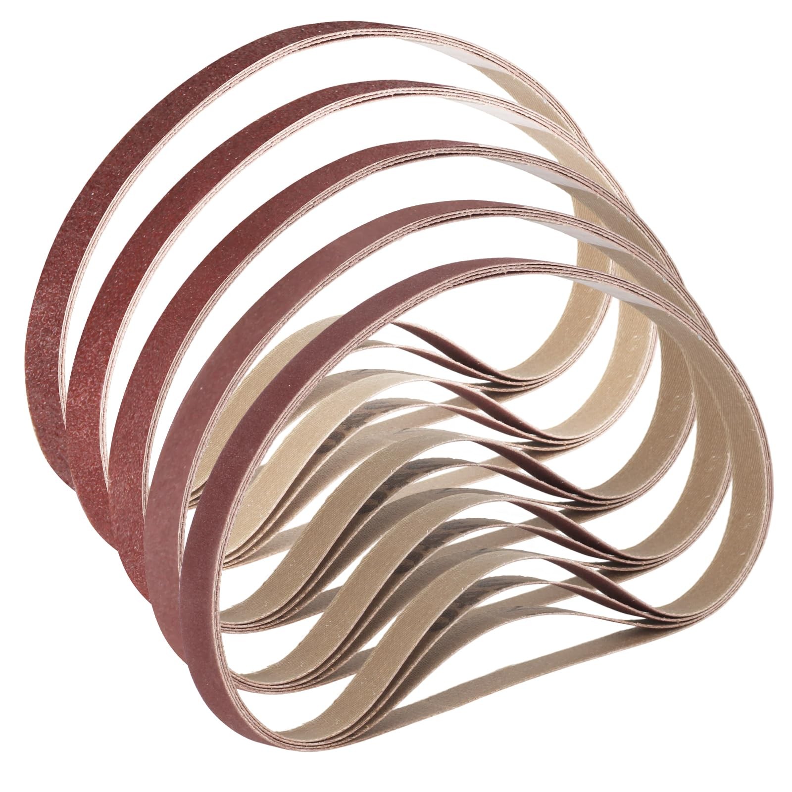 1/2 x 18 Inch Sanding Belts, 20 Pcs, 4 Each of 60/80/120/180/240 Dark Red gallery
