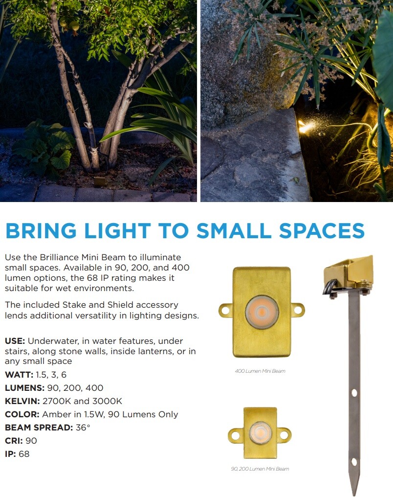 Brilliance MINI-BEAM-3000-200 LED Light Fixture 3W 3000K 30° Dimmable gallery