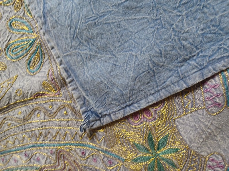 Wall hanging India table runner elephant Metallic Thread embroidery 32" X 65" gallery