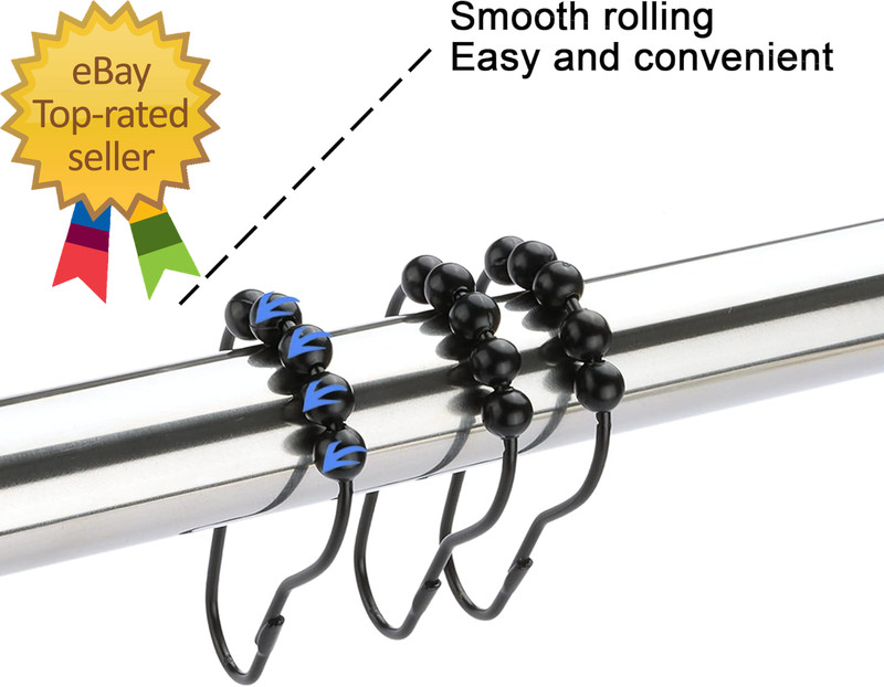 Shower Curtain Hooks Rings Rustproof Metal Shower Curtain Rings for Bathroom gallery