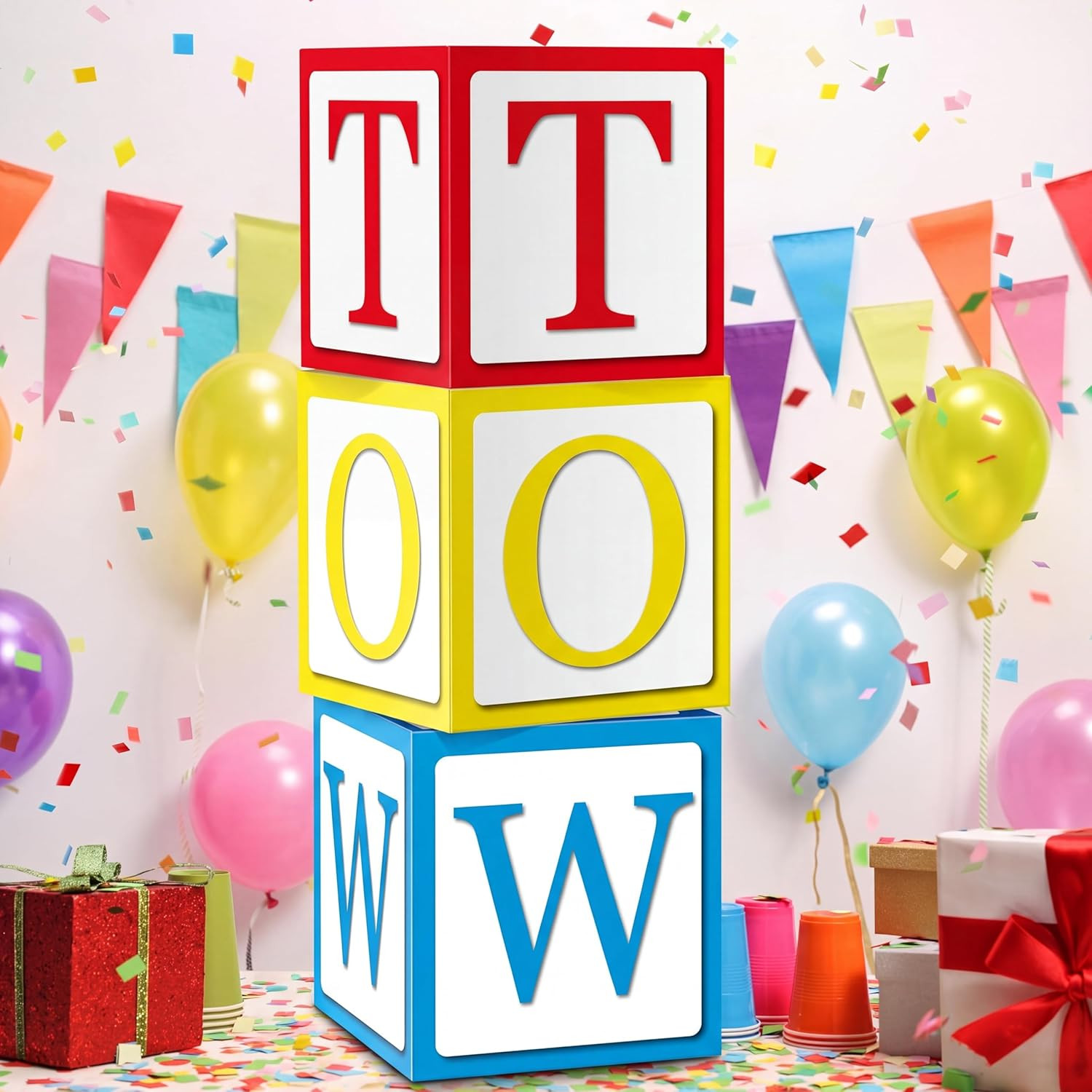 3 Pcs 2Nd Birthday Balloon Box Set, Toy Balloon Blocks 11.8 X 11.8 Inches Birthd gallery