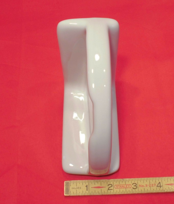 Vintage White; Extra Small Ceramic Corner Bath-Shower Soap Dish-Tray-Shelf 5" gallery