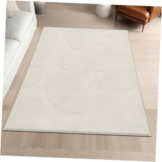 Soft Cozy Fluffy Abstract Geometric High Low Pile Area Rugs 4'x6' Non Slip gallery