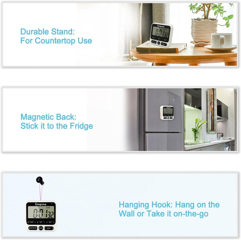 Digital Kitchen Timer - Upgraded 24-Hours Cooking Timer Clock Countdown gallery