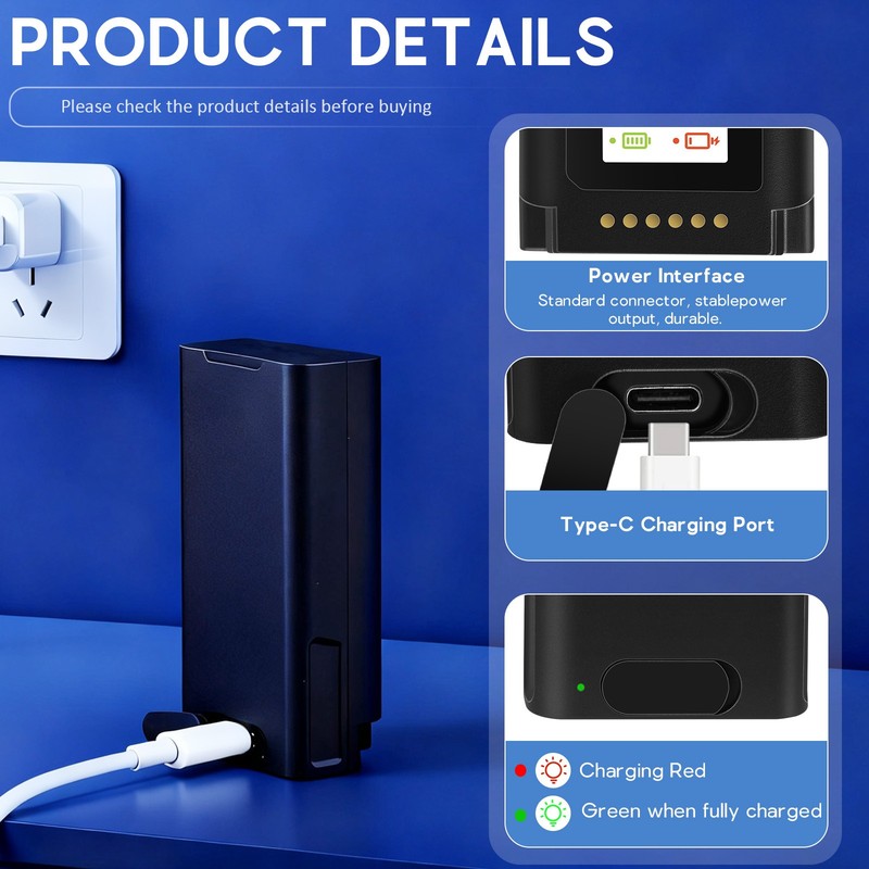 8000mAh Battery for eufy E340/C31 Video Doorbell Rechargeable With USB-C Cable gallery